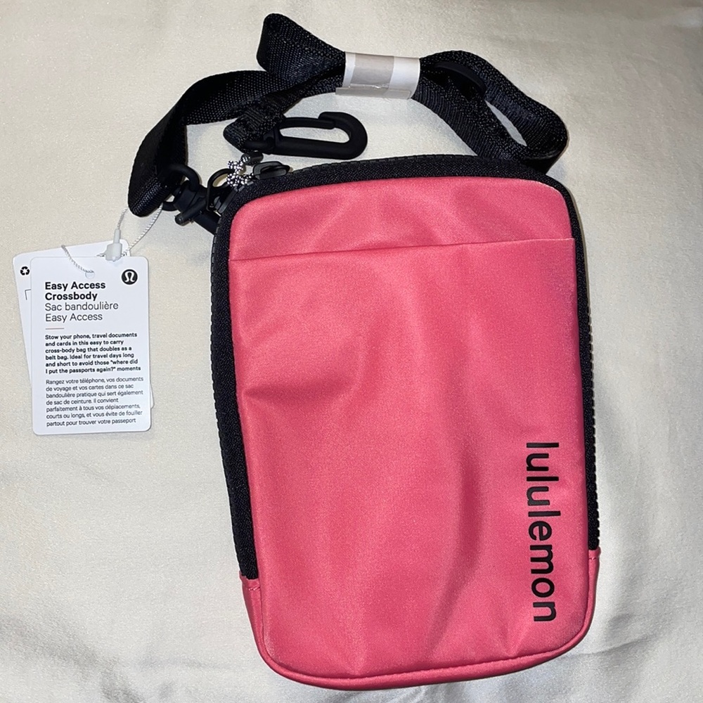 NWT lulu lemon easy access cross body pink and black